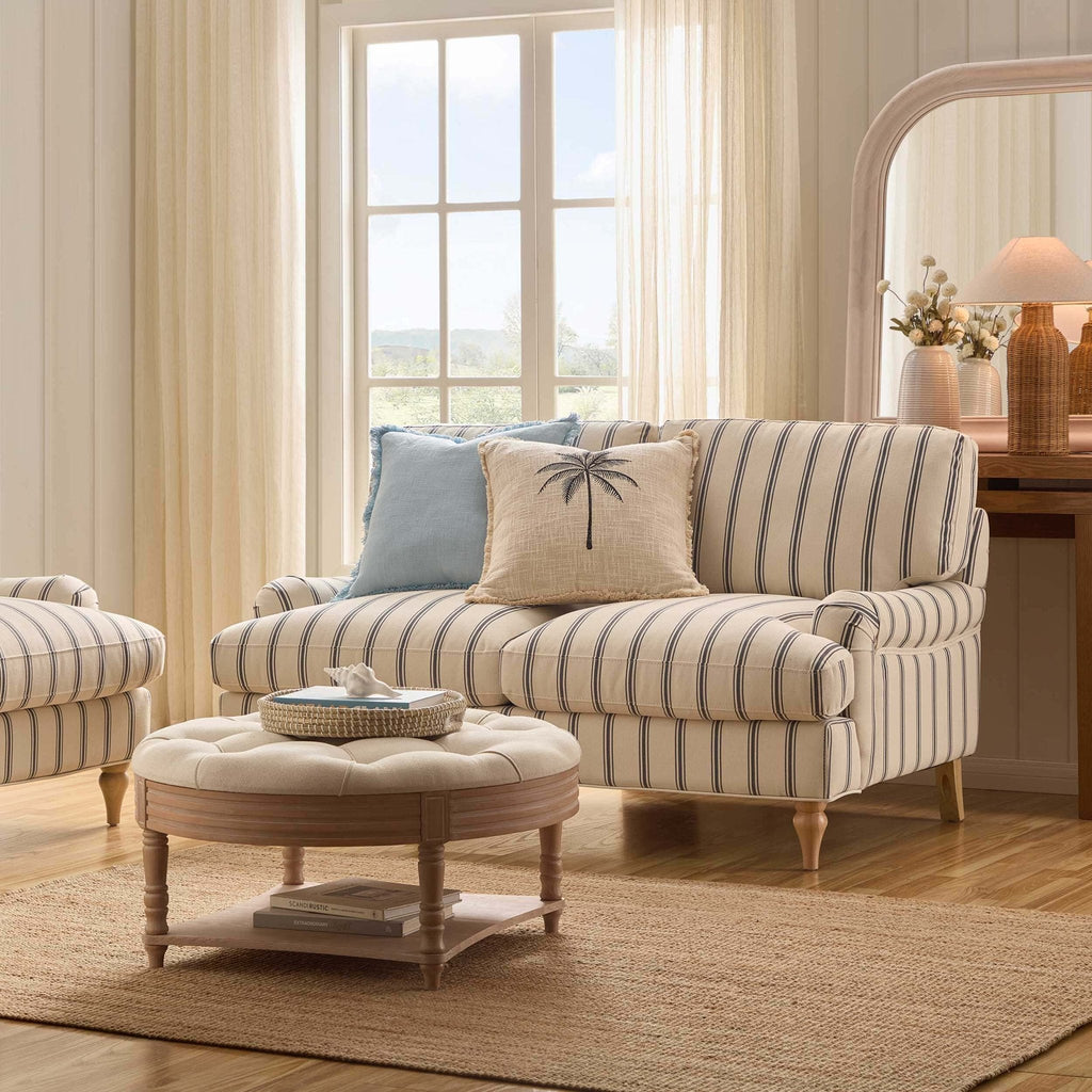 2 Seater Sofa - Blue Stripe – Let our 2 seater sofa from the collection lead the way for simple classic style, timeless elegance, and luxurious comfort