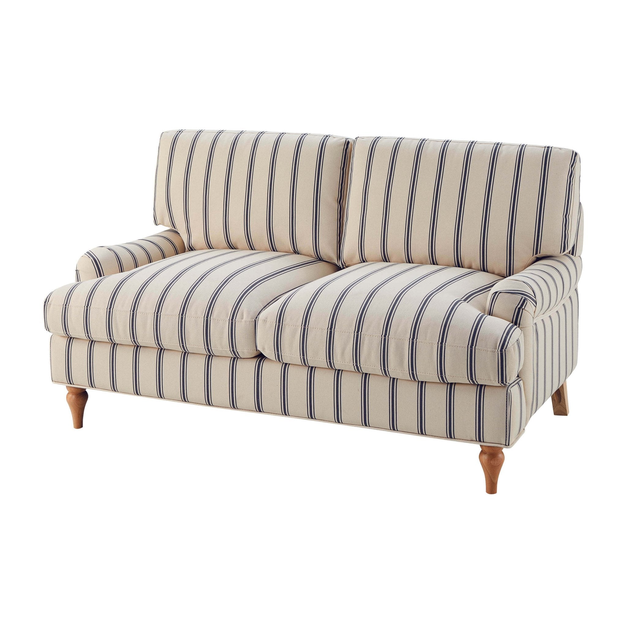 2 Seater Sofa - Blue Stripe – Let our 2 seater sofa from the collection lead the way for simple classic style, timeless elegance, and luxurious comfort