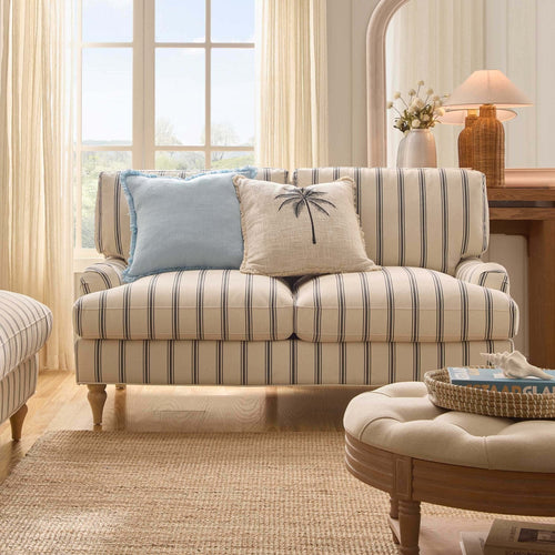 2 Seater Sofa - Blue Stripe – Let our 2 seater sofa from the collection lead the way for simple classic style, timeless elegance, and luxurious comfort