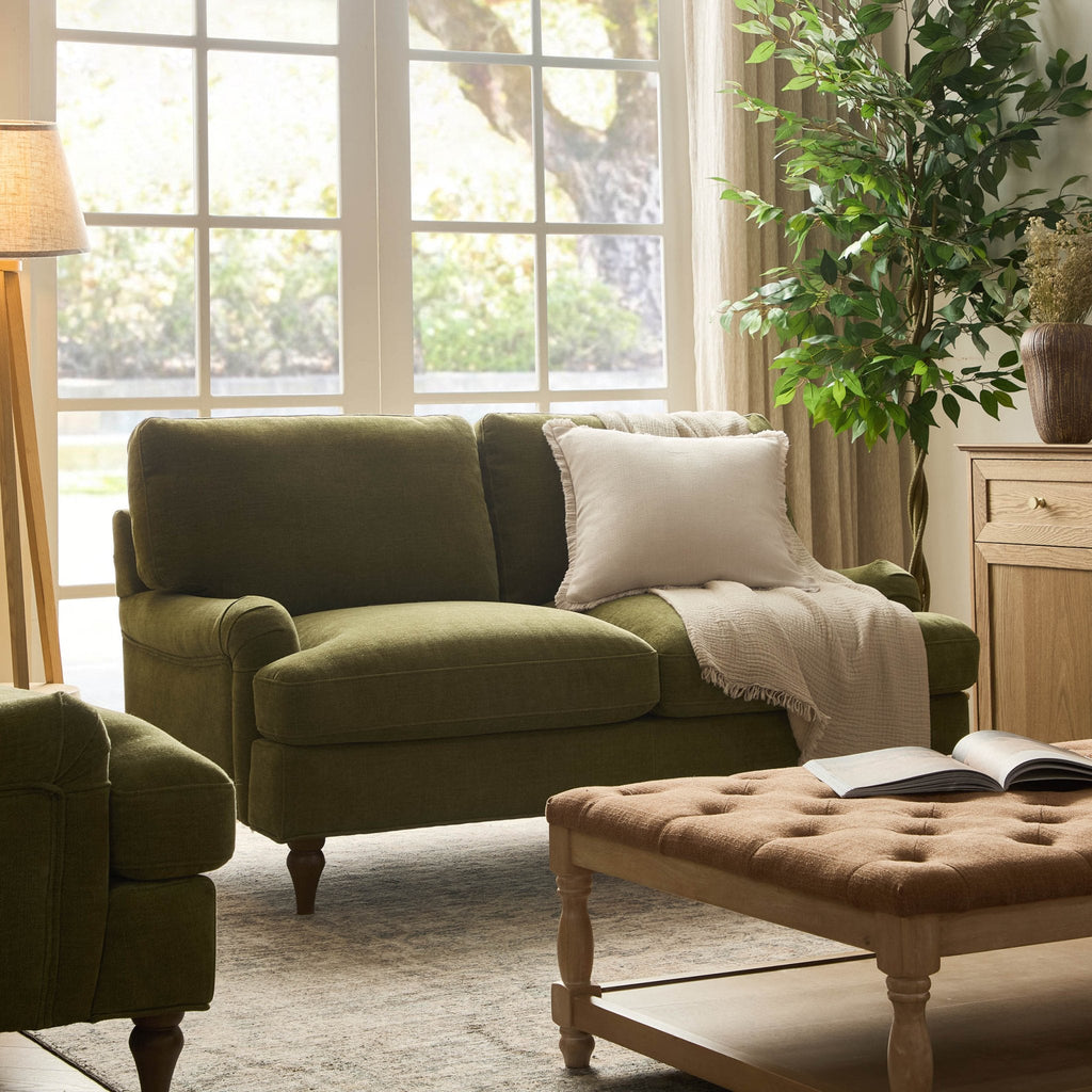 Lover sofa - Chenille olive green - leading the perfect fusion of relaxed style and luxurious comfort.