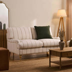 Lover sofa - pinstriped natural color - this lover sofa collection will lead the way in minimalist classic style.