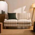 Lover sofa - pinstriped natural color - this lover sofa collection will lead the way in minimalist classic style.