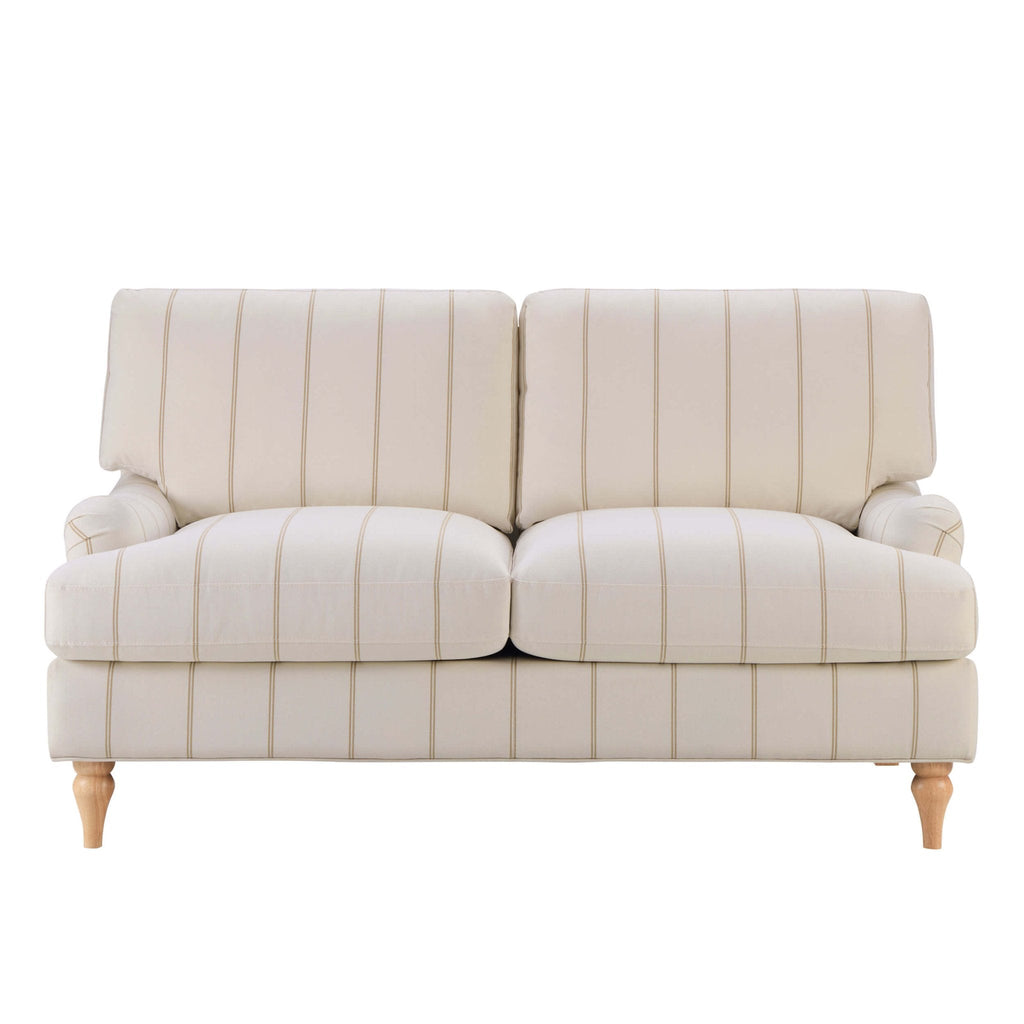 Lover sofa - pinstriped natural color - this lover sofa collection will lead the way in minimalist classic style.