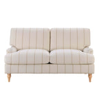 Lover sofa - pinstriped natural color - this lover sofa collection will lead the way in minimalist classic style.