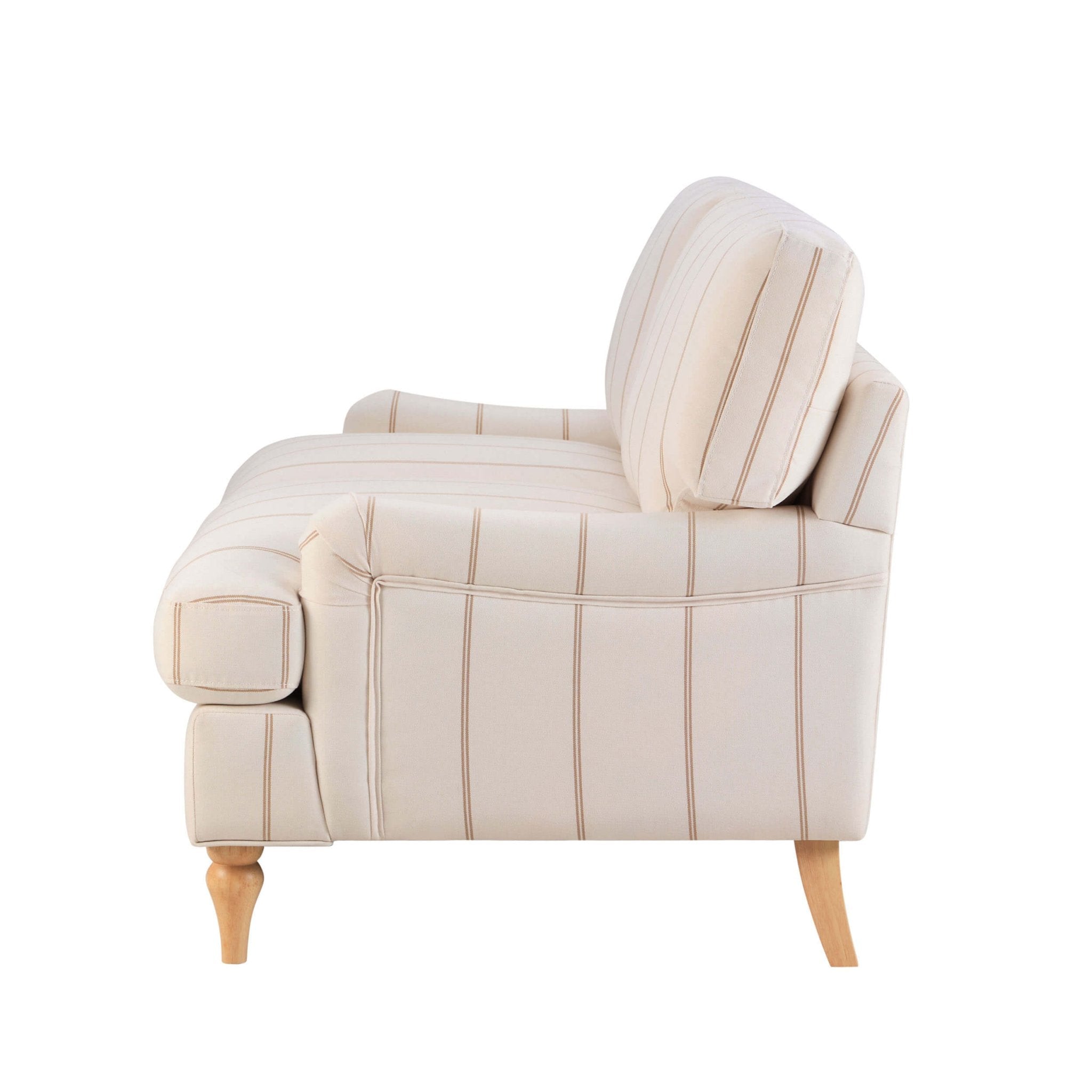 Lover sofa - pinstriped natural color - this lover sofa collection will lead the way in minimalist classic style.