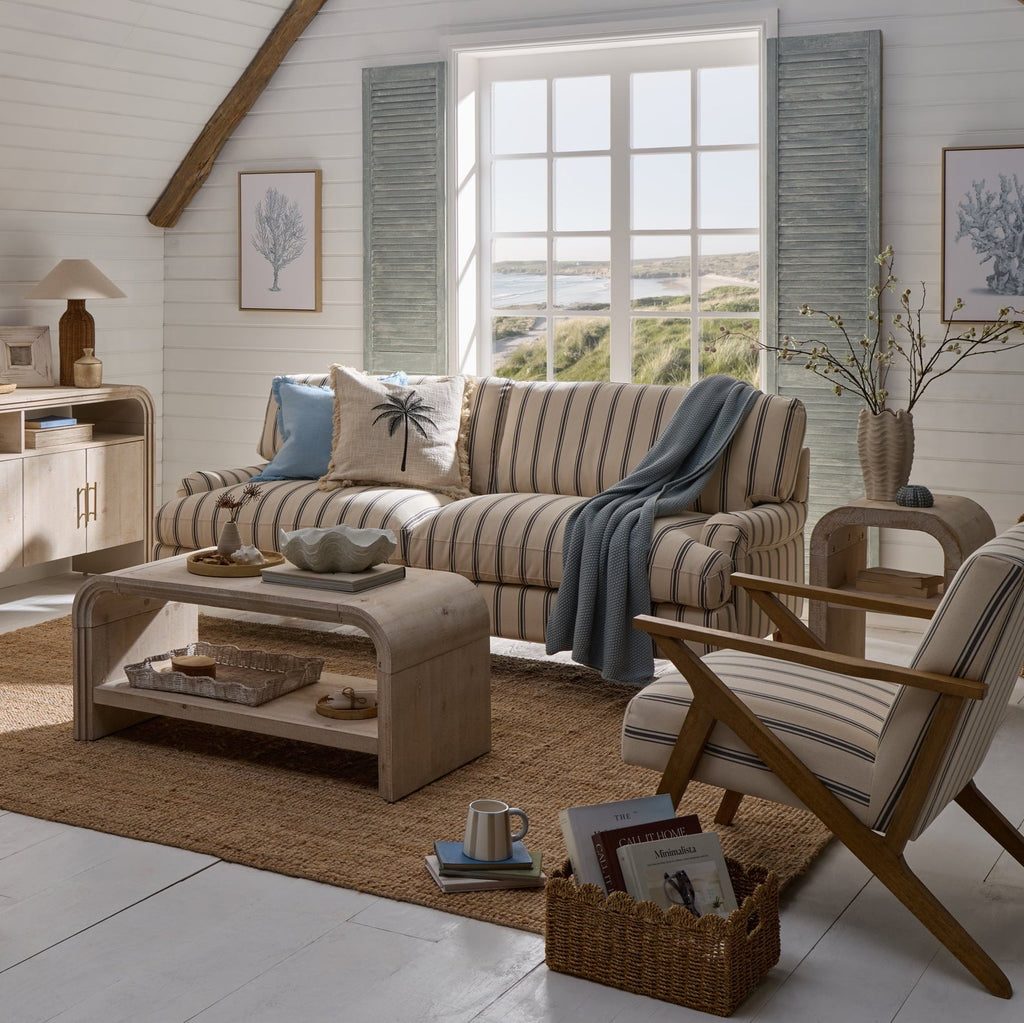 3 Seater Sofa - Blue Stripe – Stunning in its simplicity, the 3 Seater Sofa is the perfect blend of traditional style and irresistibly cosy comfort