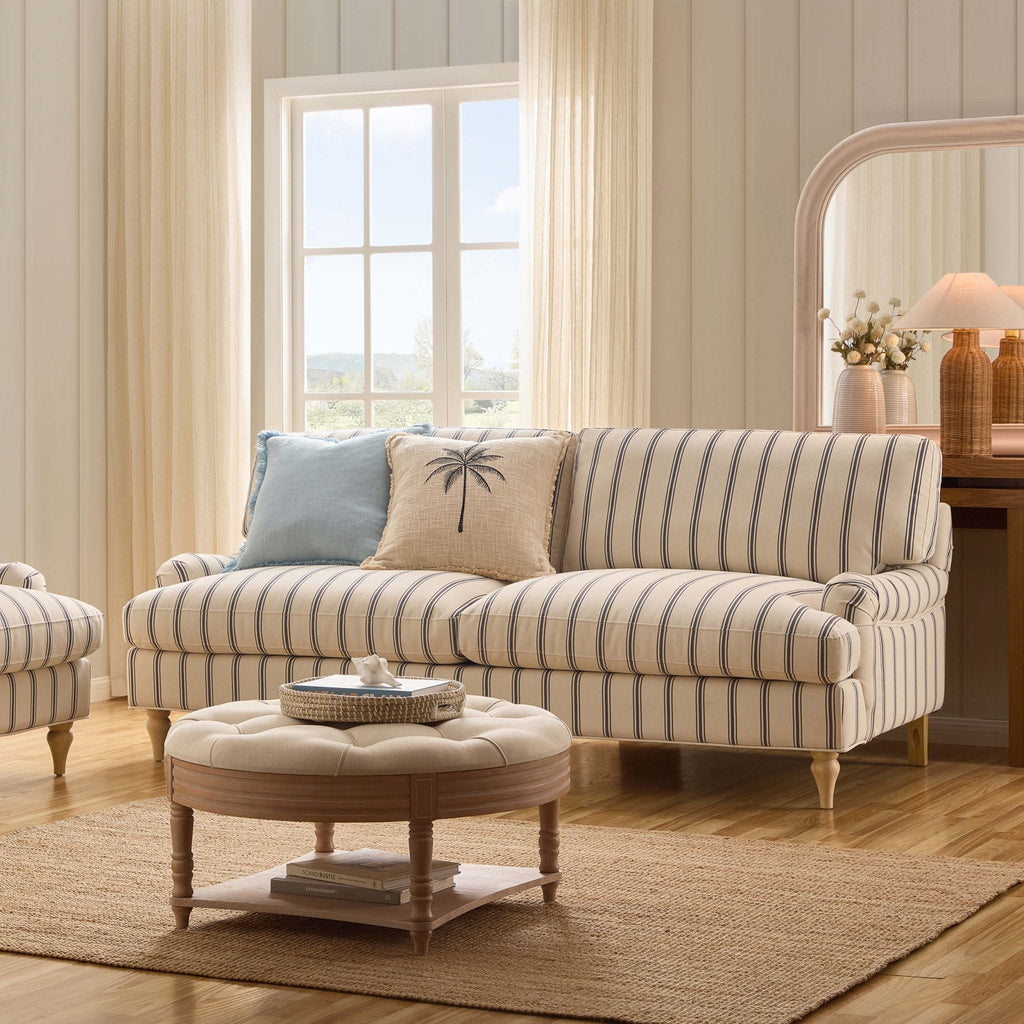 3 Seater Sofa - Blue Stripe – Stunning in its simplicity, the 3 Seater Sofa is the perfect blend of traditional style and irresistibly cosy comfort