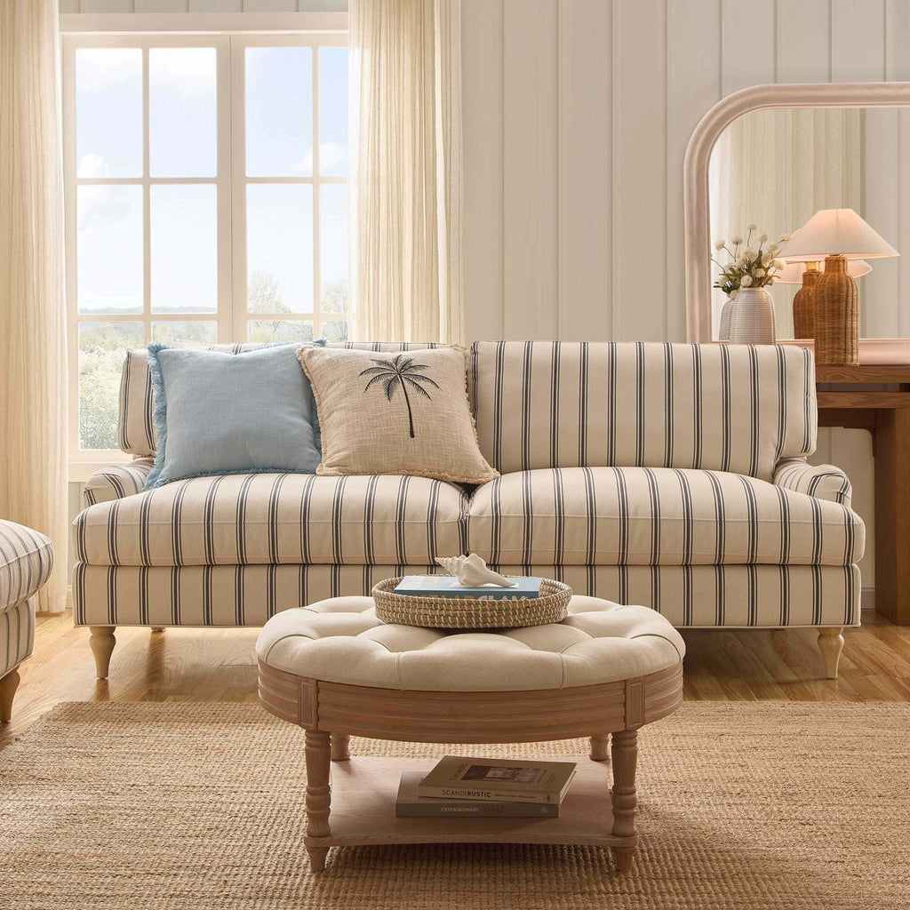 3 Seater Sofa - Blue Stripe – Stunning in its simplicity, the 3 Seater Sofa is the perfect blend of traditional style and irresistibly cosy comfort