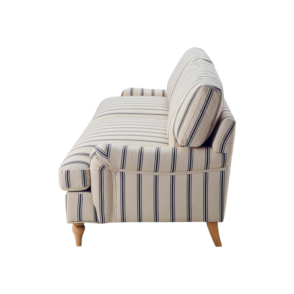 3 Seater Sofa - Blue Stripe – Stunning in its simplicity, the 3 Seater Sofa is the perfect blend of traditional style and irresistibly cosy comfort