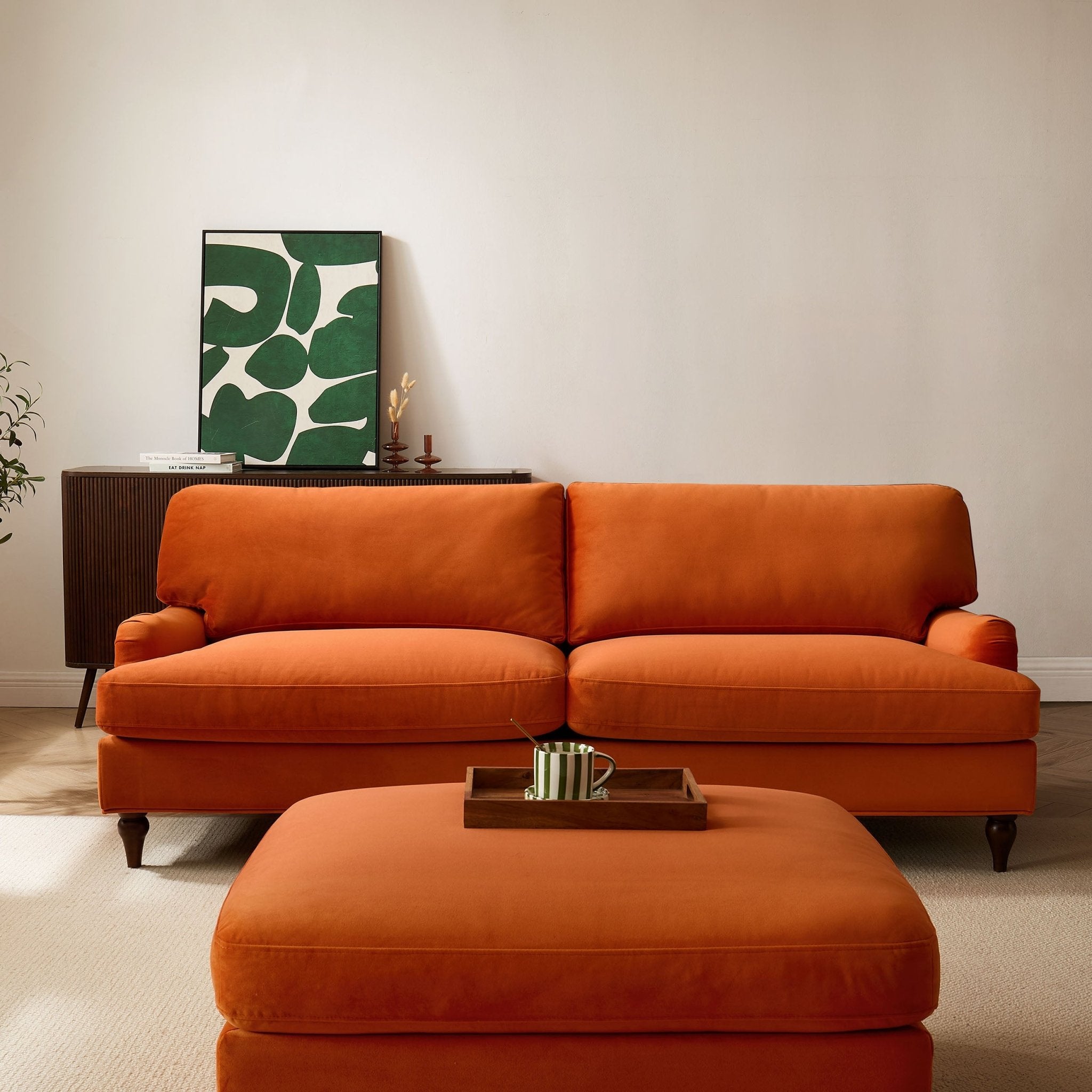 3 Seater Sofa - Bright Orange – Stunning in its simplicity, the 3 Seater Sofa is the perfect blend of traditional style and irresistibly cosy comfort