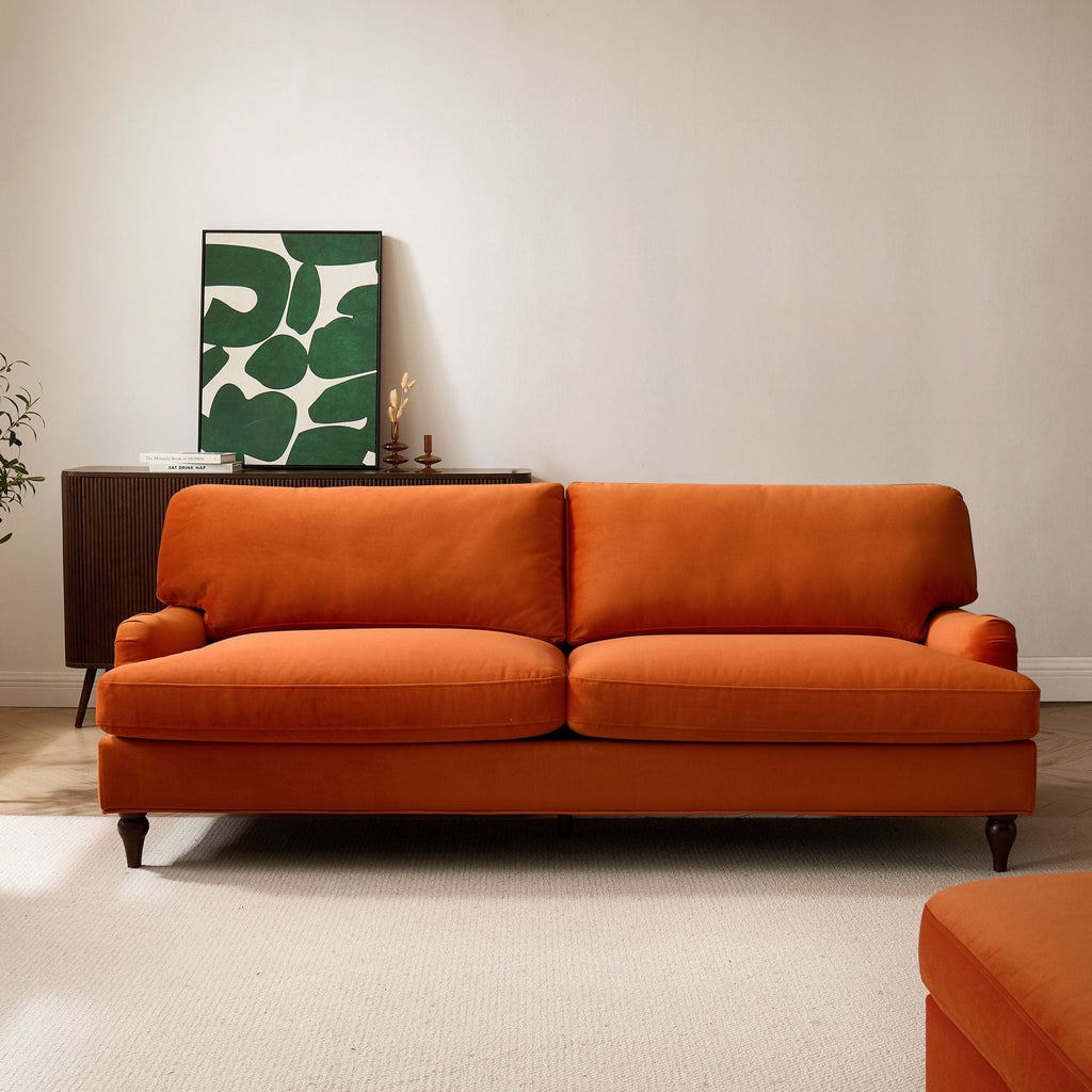 3 Seater Sofa - Bright Orange – Stunning in its simplicity, the 3 Seater Sofa is the perfect blend of traditional style and irresistibly cosy comfort