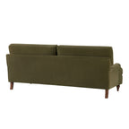 Three-seater sofa - Chenille olive green - This traditional three-seater sofa is made of chenille olive green fabric.