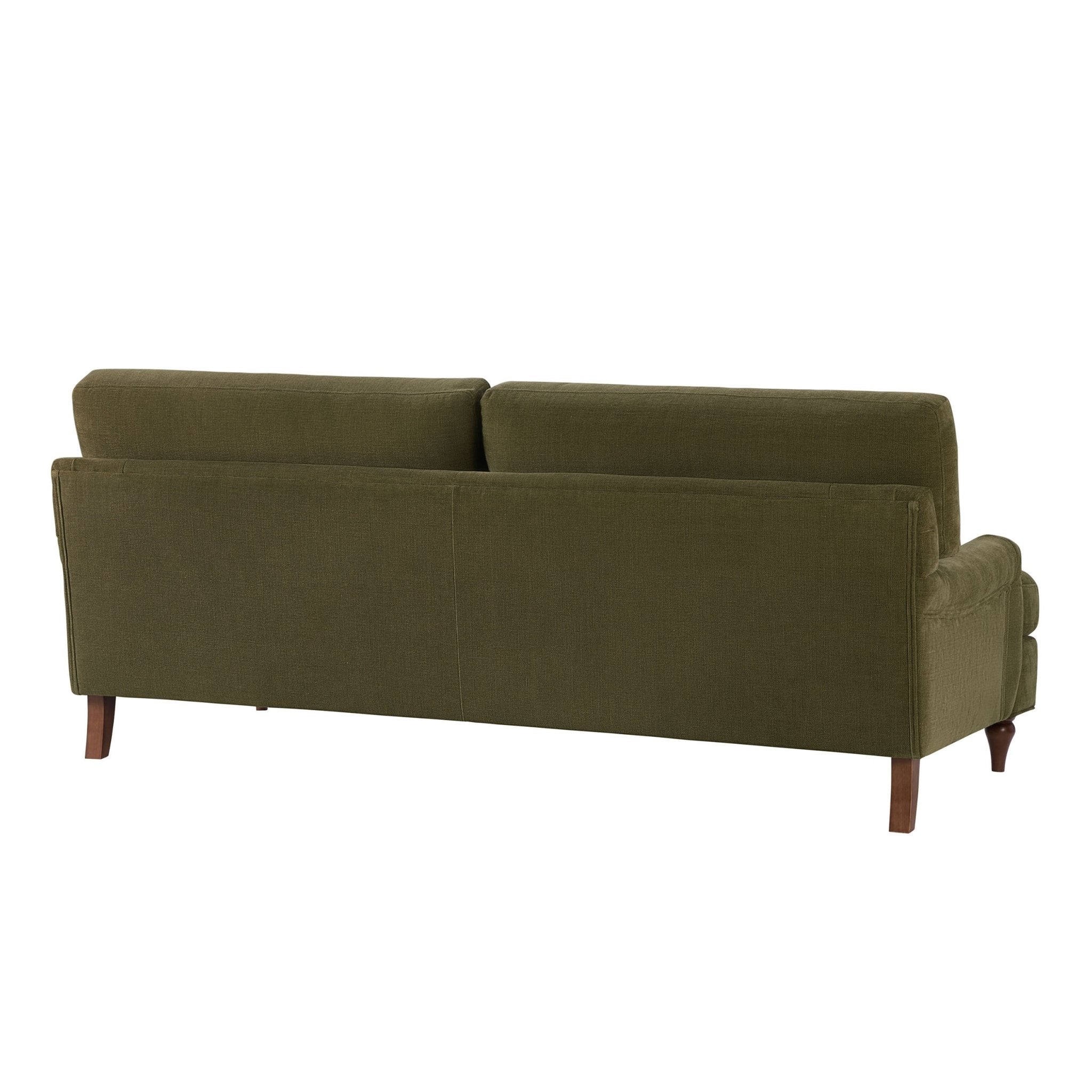 Three-seater sofa - Chenille olive green - This traditional three-seater sofa is made of chenille olive green fabric.