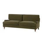 Three-seater sofa - Chenille olive green - This traditional three-seater sofa is made of chenille olive green fabric.