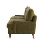 Three-seater sofa - Chenille olive green - This traditional three-seater sofa is made of chenille olive green fabric.