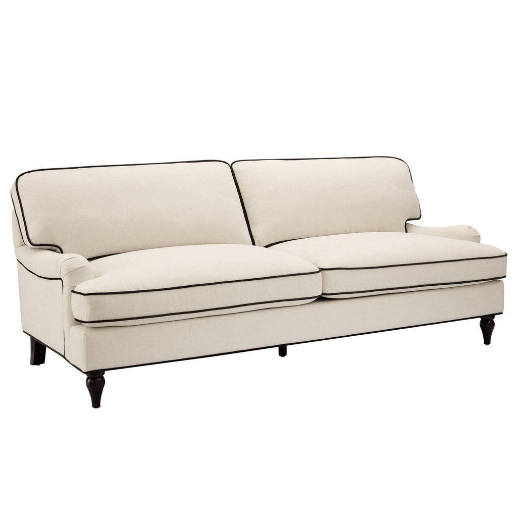 3 Seater Sofa - Cream/Black – Stunning in its simplicity, the 3 Seater Sofa is the perfect blend of traditional style and irresistibly cosy comfort