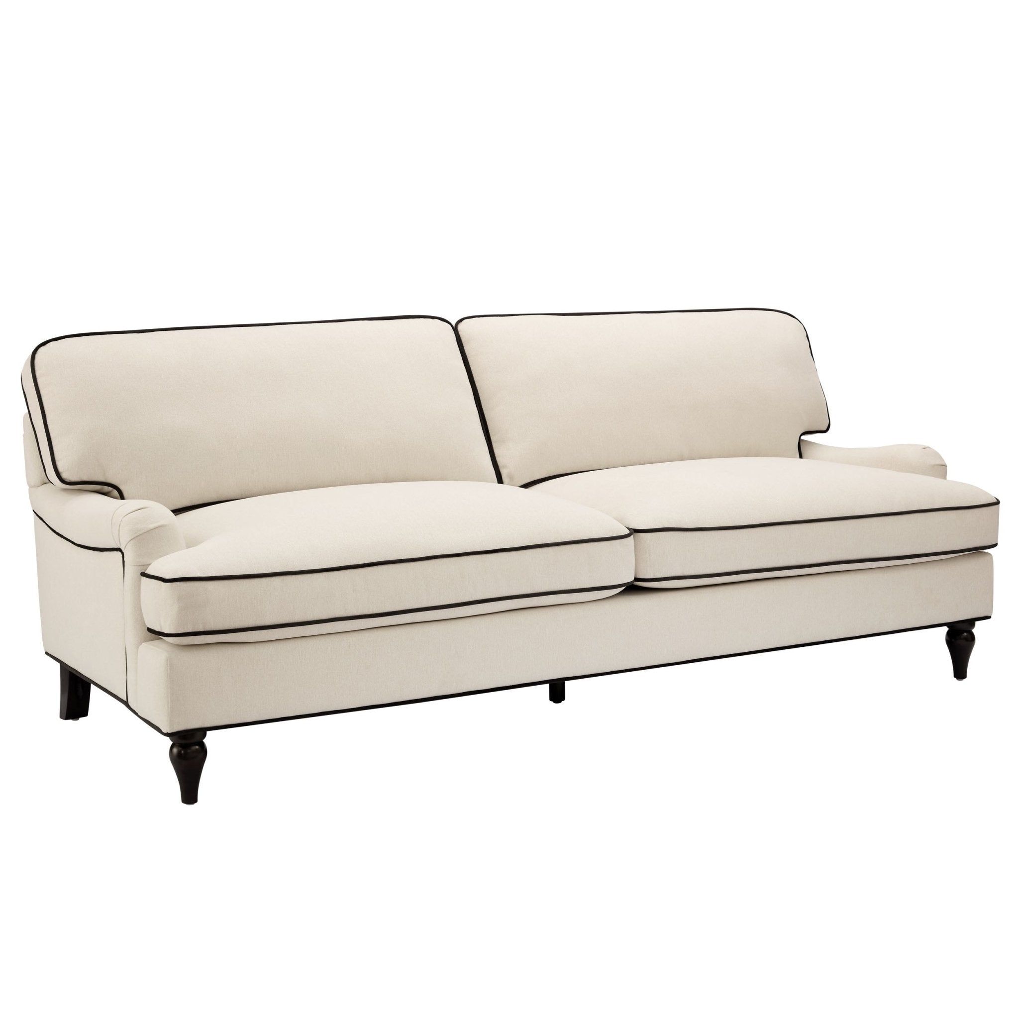 3 Seater Sofa - Cream/Black – Stunning in its simplicity, the 3 Seater Sofa is the perfect blend of traditional style and irresistibly cosy comfort