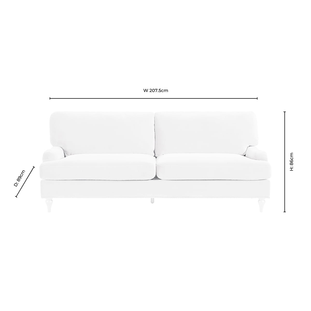 3 Seater Sofa - Cream/Black – Stunning in its simplicity, the 3 Seater Sofa is the perfect blend of traditional style and irresistibly cosy comfort