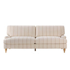 Three-seater sofa - pinstriped natural color - This three-seater sofa is simple yet stunning.