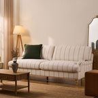 Three-seater sofa - pinstriped natural color - This three-seater sofa is simple yet stunning.