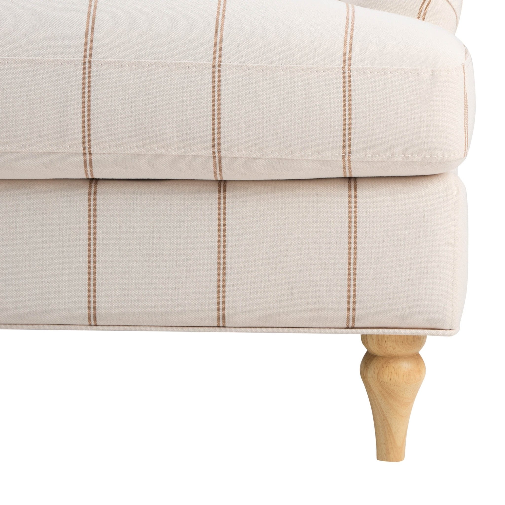 Three-seater sofa - pinstriped natural color - This three-seater sofa is simple yet stunning.