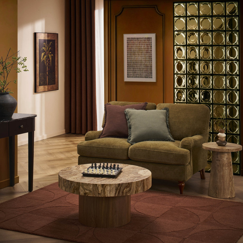 Compact 2 Seater Sofa - Chenille Olive – Add rich colour and clever comfort with the Chenille Olive Compact 2 Seater