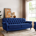 3 Seater Sofa - Royal Blue – The 3-Seater matte velvet sofa in royal blue is the perfect place to stretch out and unwind in style