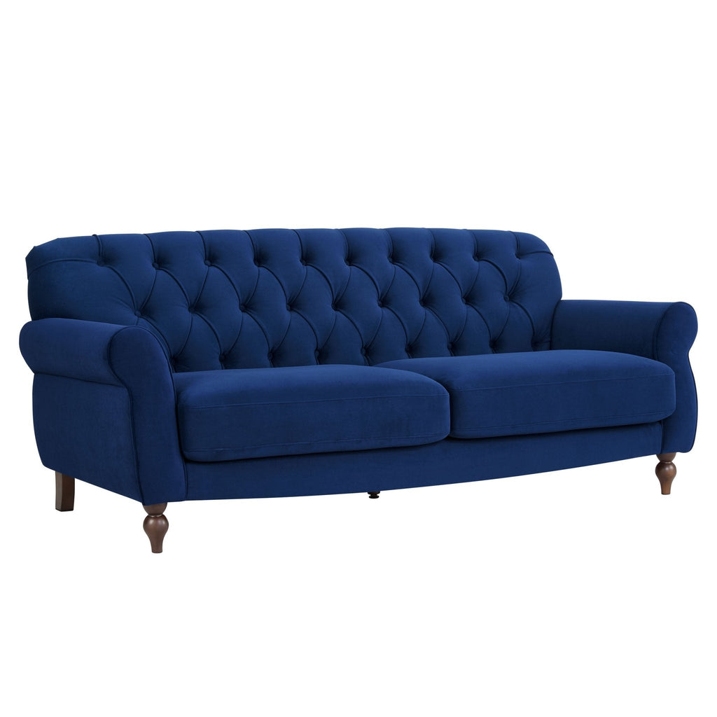 3 Seater Sofa - Royal Blue – The 3-Seater matte velvet sofa in royal blue is the perfect place to stretch out and unwind in style