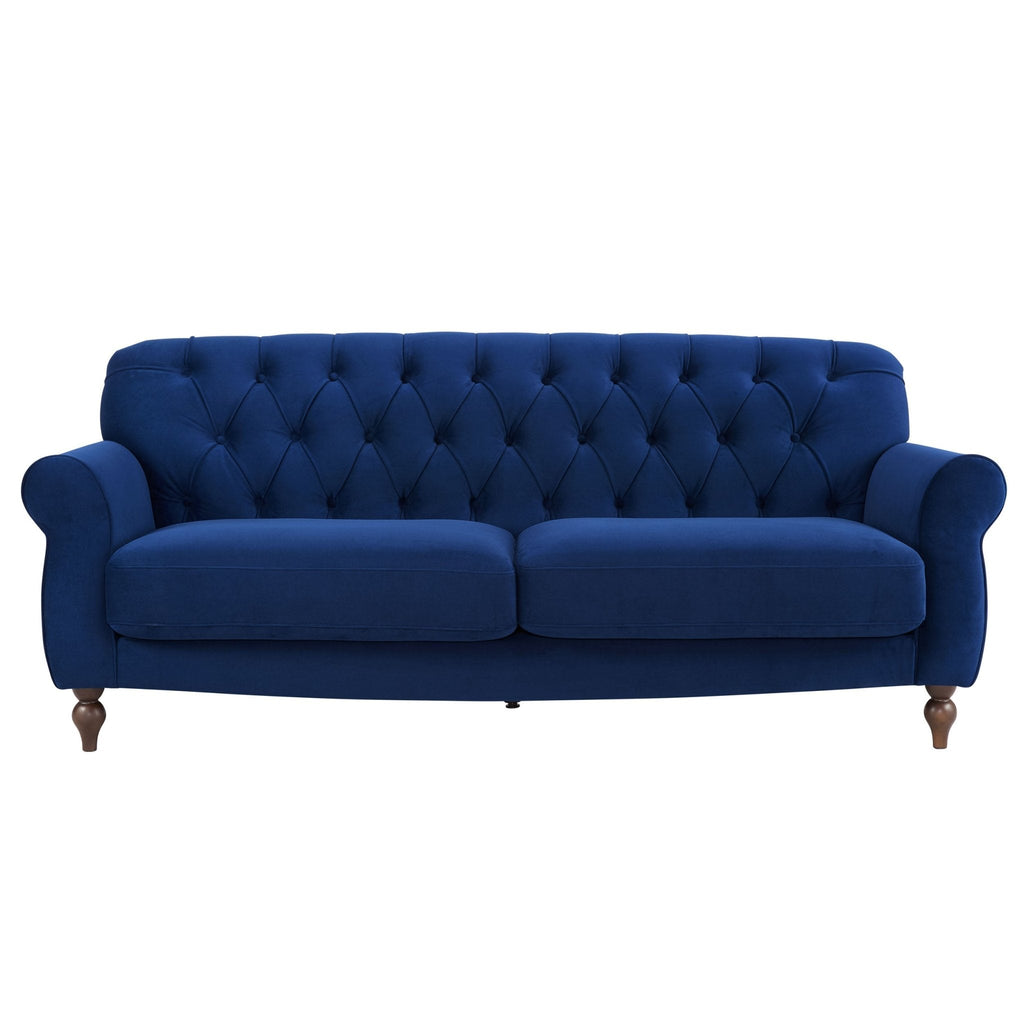 3 Seater Sofa - Royal Blue – The 3-Seater matte velvet sofa in royal blue is the perfect place to stretch out and unwind in style