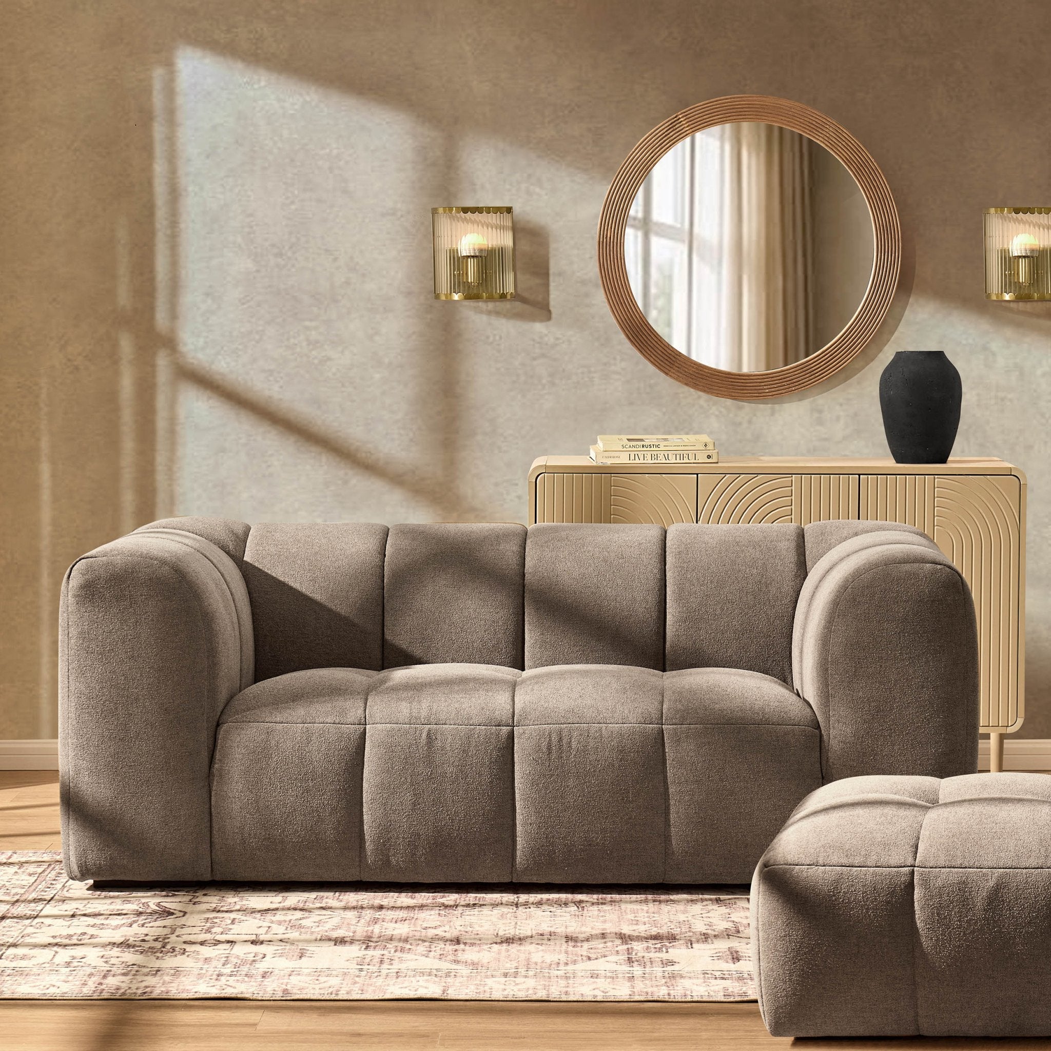 2 Seater Sofa - Chenille Mushroom – Add a design-led twist to your living room with the 2-Seater Sofa
