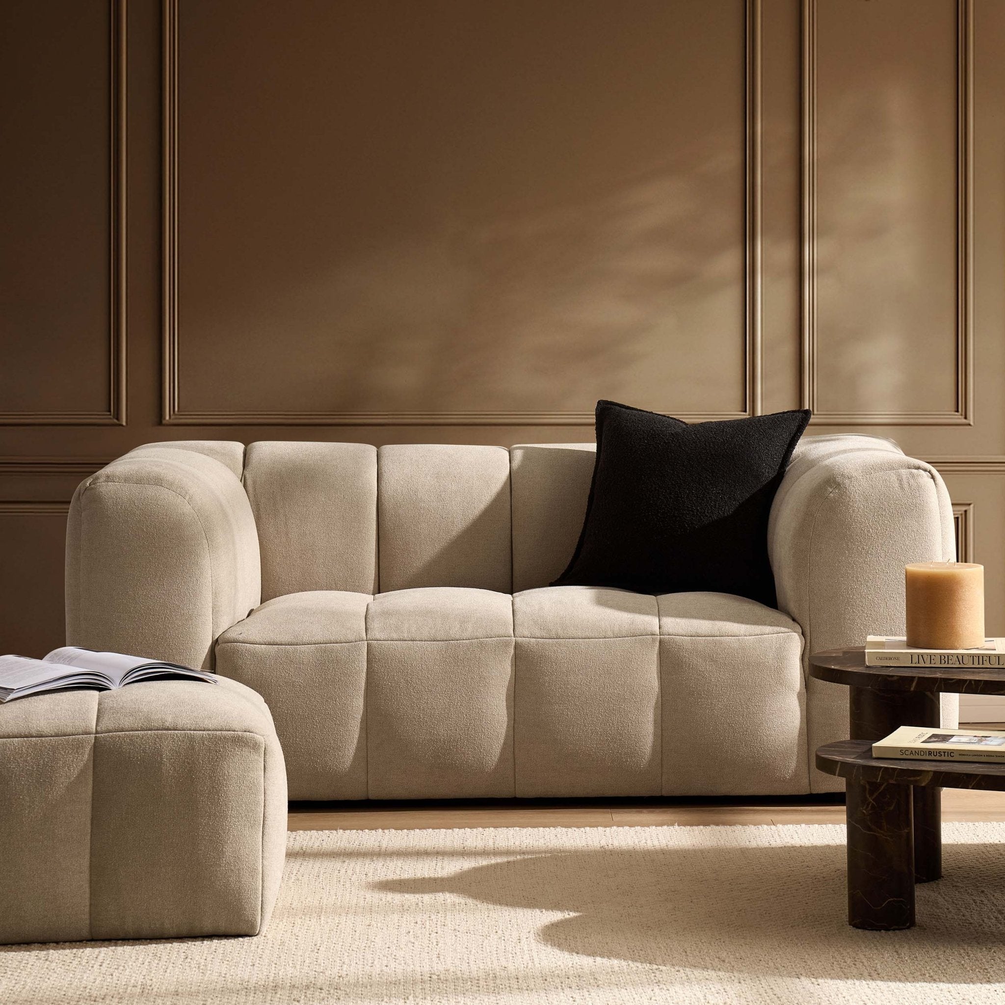 2 Seater Sofa- Chenille Oatmeal – Add a design-led twist to your living room with the 2-Seater Sofa