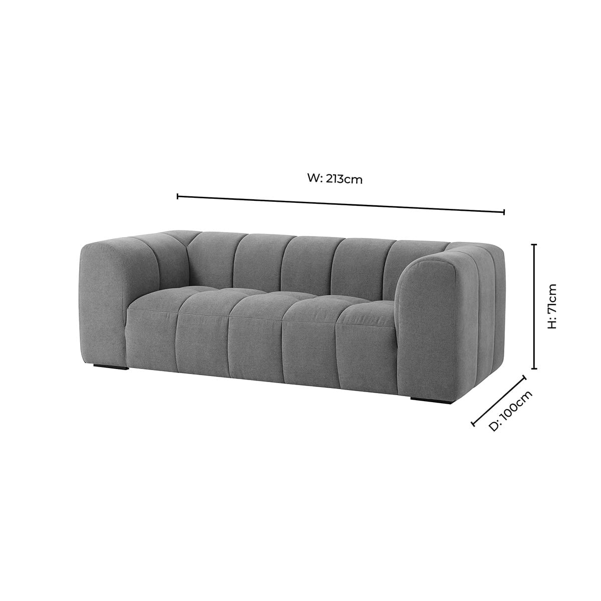 3 Seater Sofa - Chenille Mushroom – Bring the bubble look home with the 3-Seater Sofa