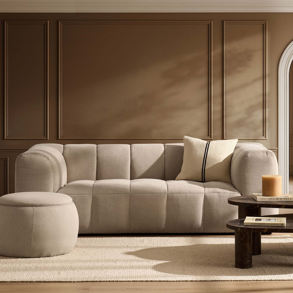 3 Seater Sofa - Chenille Oatmeal – Bring the bubble look home with the 3-Seater Sofa