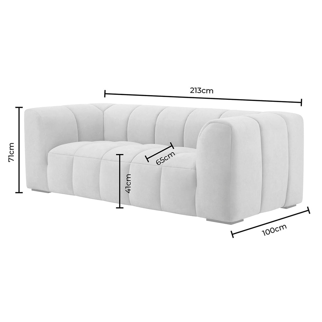 3 Seater Sofa - Chenille Oatmeal – Bring the bubble look home with the 3-Seater Sofa