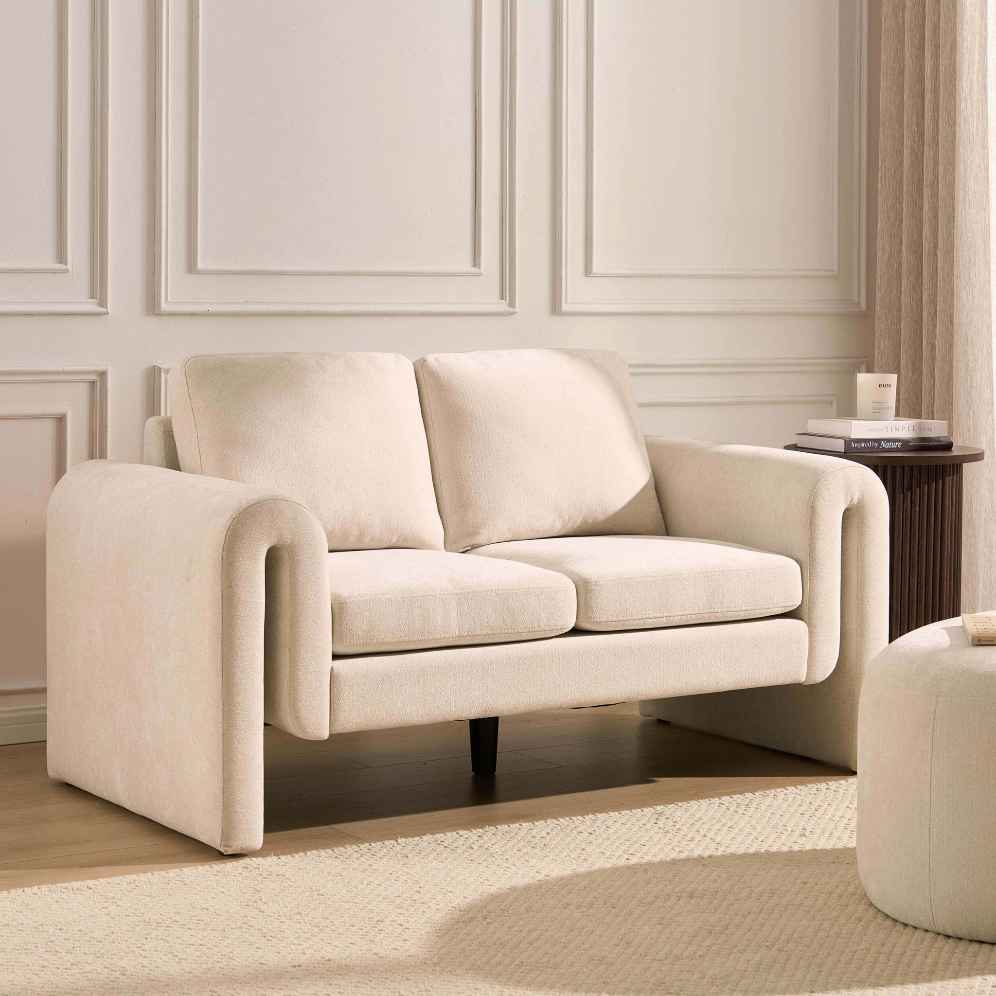 Compact 2 Seater Sofa - Chenille Ivory – Petite in size but full of style, the 2-Seater Compact is ideal for smaller spaces in need of big comfort