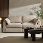 2 Seater Sofa - Chenille Oatmeal – Elegant proportions, soft fabric, and effortlessly stylish, meet the 2-Seater