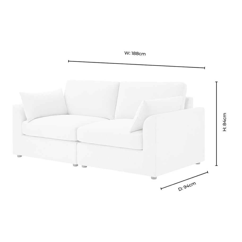 2 Seater Sofa - Chenille Oatmeal – Elegant proportions, soft fabric, and effortlessly stylish, meet the 2-Seater