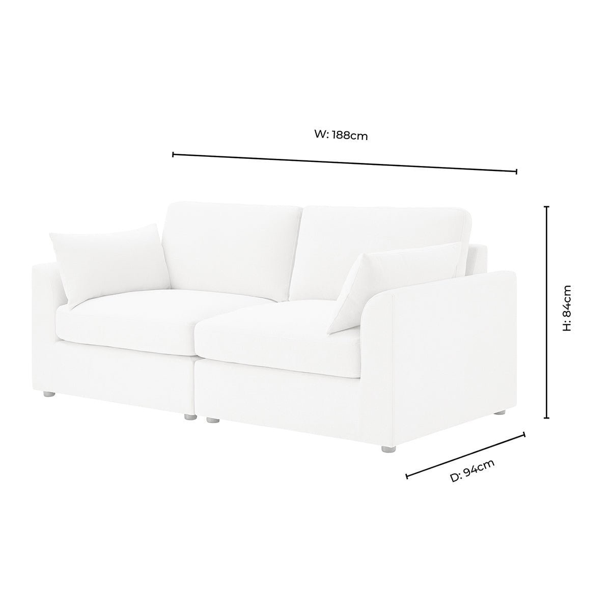 2 Seater Sofa - Chenille Olive – Elegant proportions, soft fabric, and effortlessly stylish, meet the 2-Seater