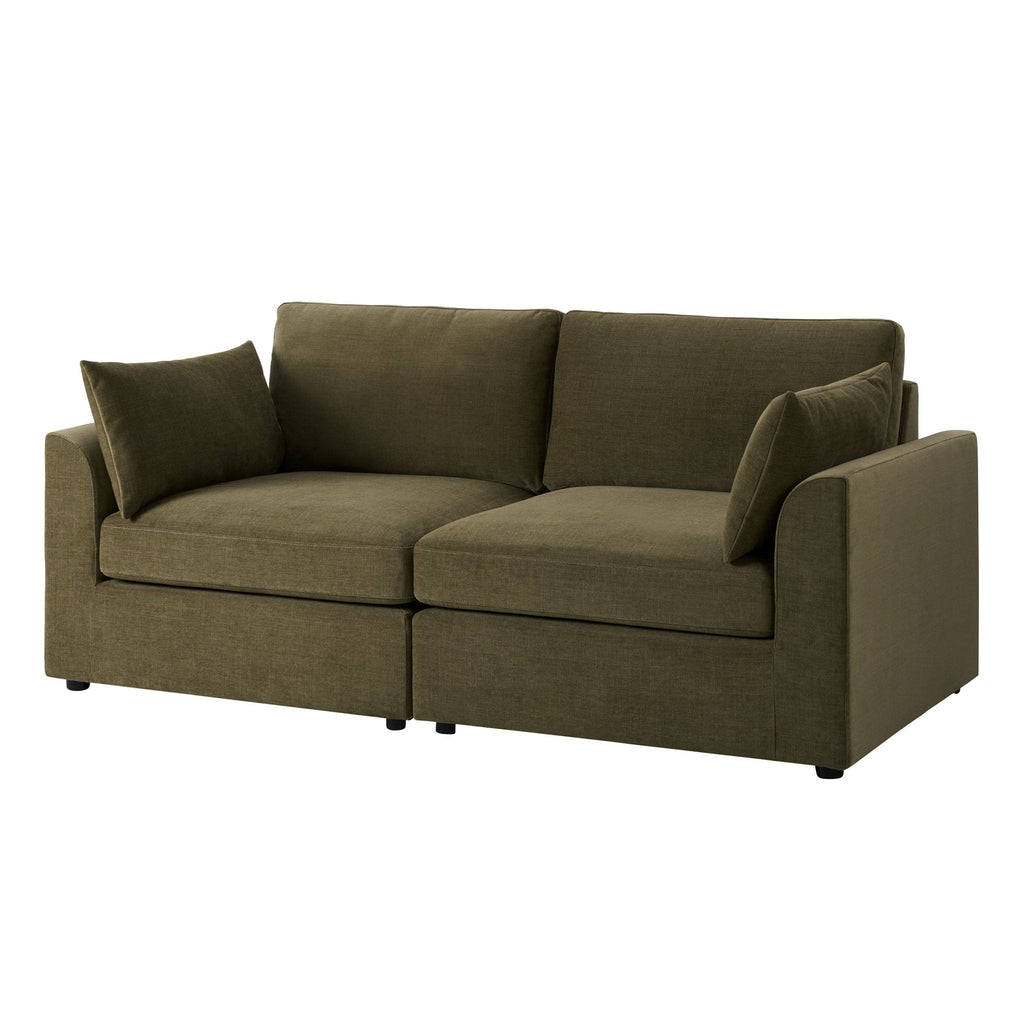 2 Seater Sofa - Chenille Olive – Elegant proportions, soft fabric, and effortlessly stylish, meet the 2-Seater