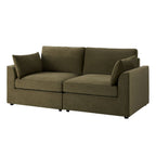 2 Seater Sofa - Chenille Olive – Elegant proportions, soft fabric, and effortlessly stylish, meet the 2-Seater