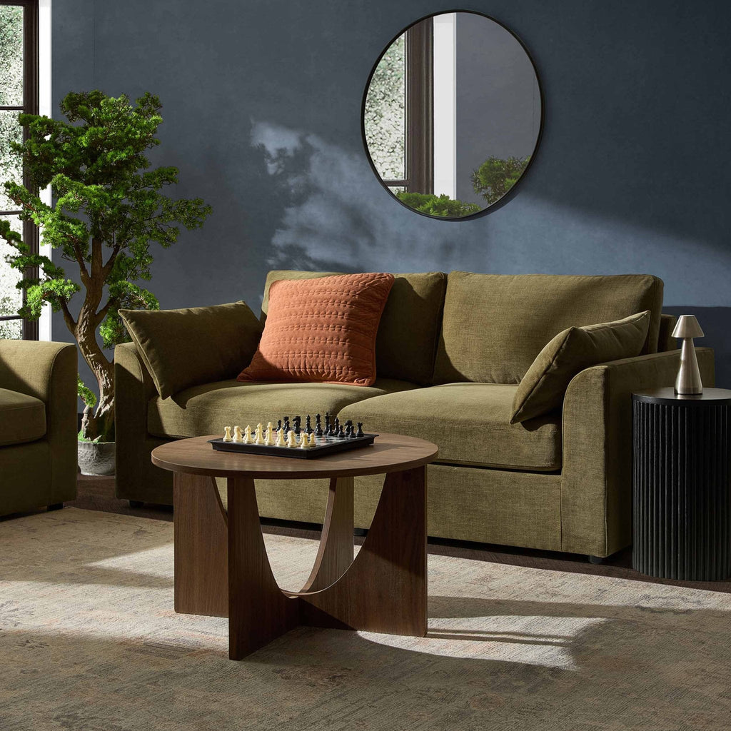 2 Seater Sofa - Chenille Olive – Elegant proportions, soft fabric, and effortlessly stylish, meet the 2-Seater