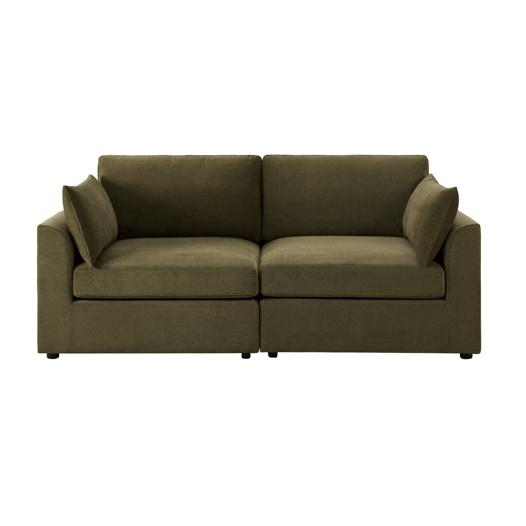 2 Seater Sofa - Chenille Olive – Elegant proportions, soft fabric, and effortlessly stylish, meet the 2-Seater