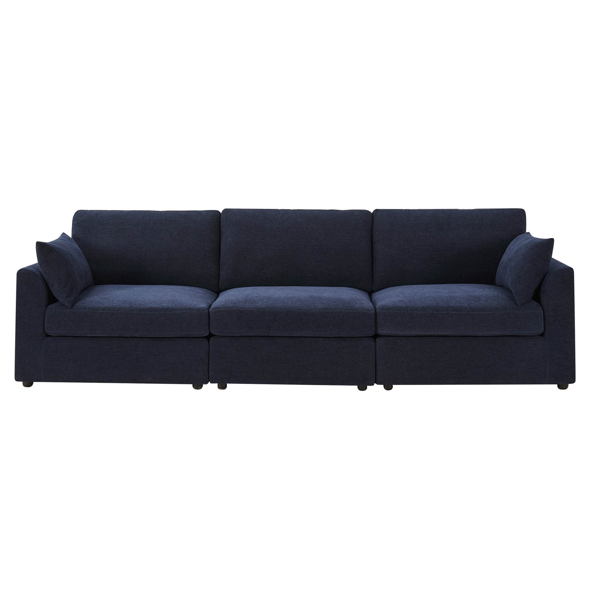 3 Seater Sofa - Chenille Navy – For those who love to stretch out or share the space, the 3-Seater offers room to lounge in laid-back style