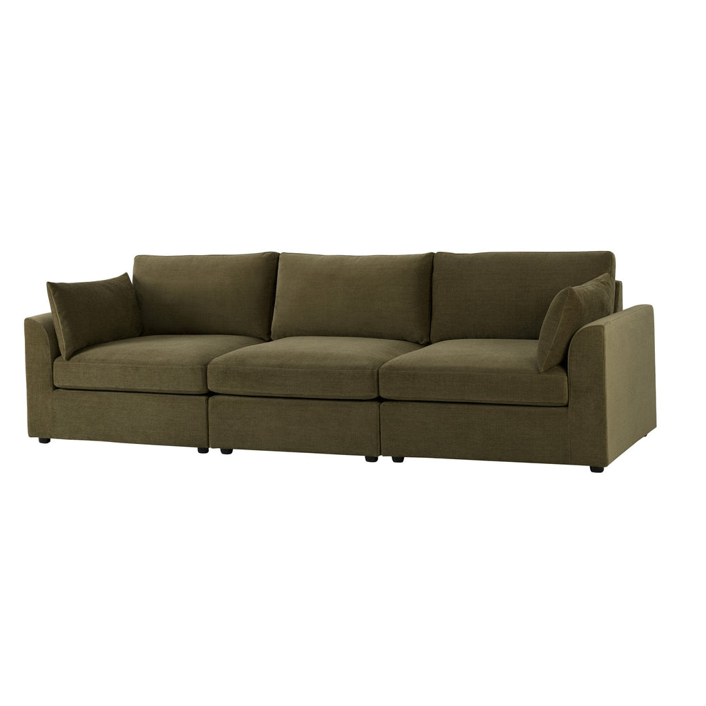3 Seater Sofa - Chenille Olive – For those who love to stretch out or share the space, the 3-Seater offers room to lounge in laid-back style