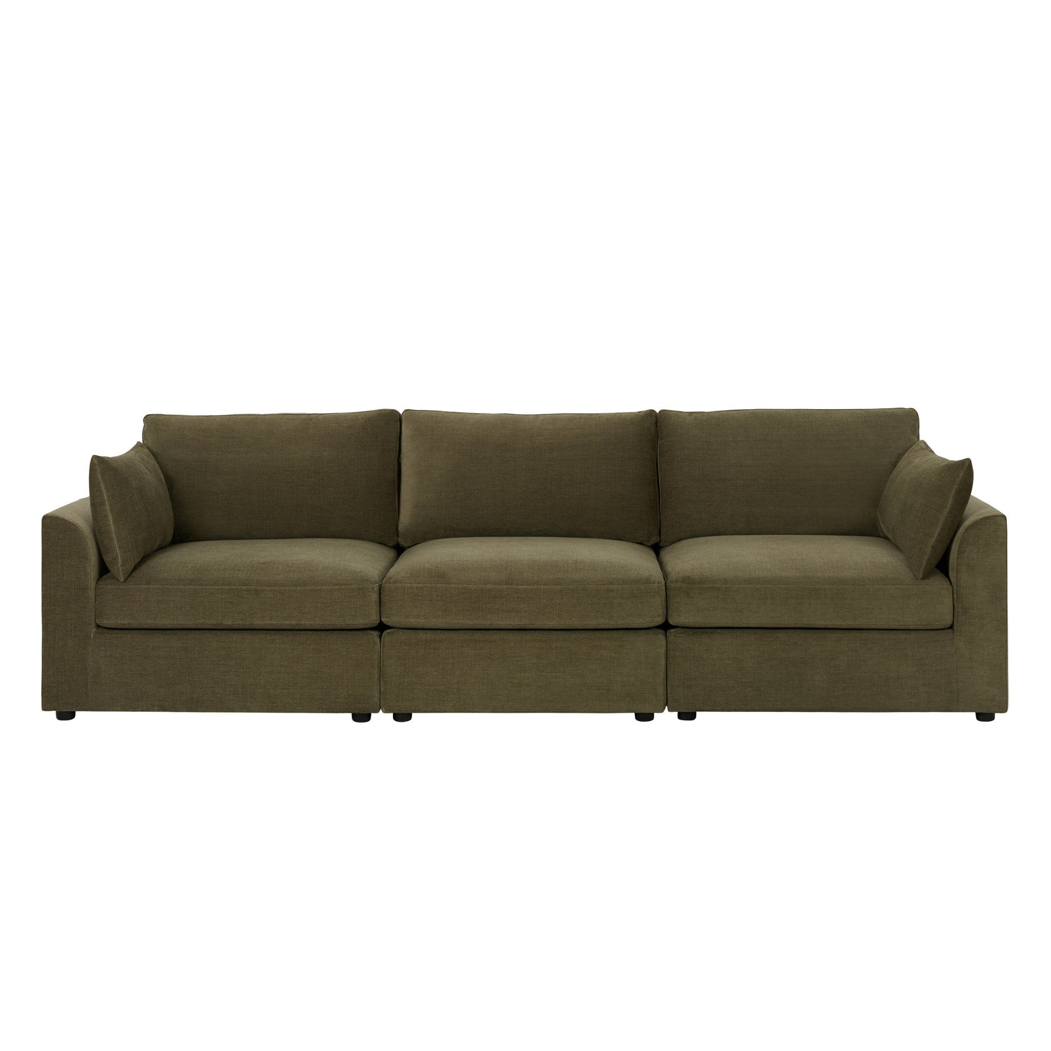3 Seater Sofa - Chenille Olive – For those who love to stretch out or share the space, the 3-Seater offers room to lounge in laid-back style