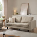 3 Seater Sofa - Oatmeal – Whatever your signature style, relax and unwind with the cosy oatmeal linen 3 seater sofa