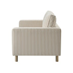 Lover sofa - Sand striped - This lover sofa is made of soft, natural linen-textured fabric.