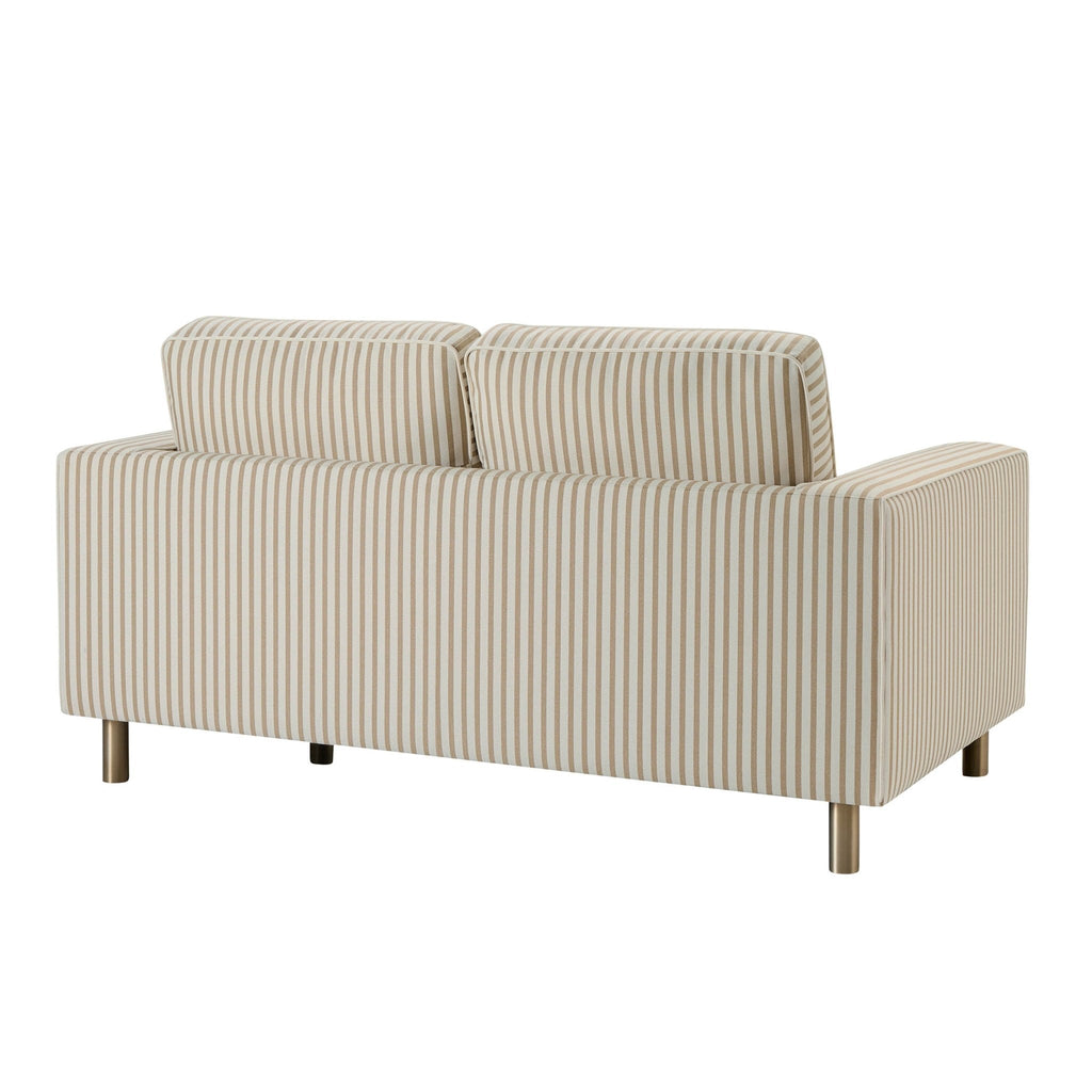 Lover sofa - Sand striped - This lover sofa is made of soft, natural linen-textured fabric.