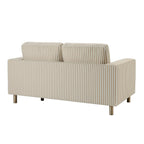 Lover sofa - Sand striped - This lover sofa is made of soft, natural linen-textured fabric.