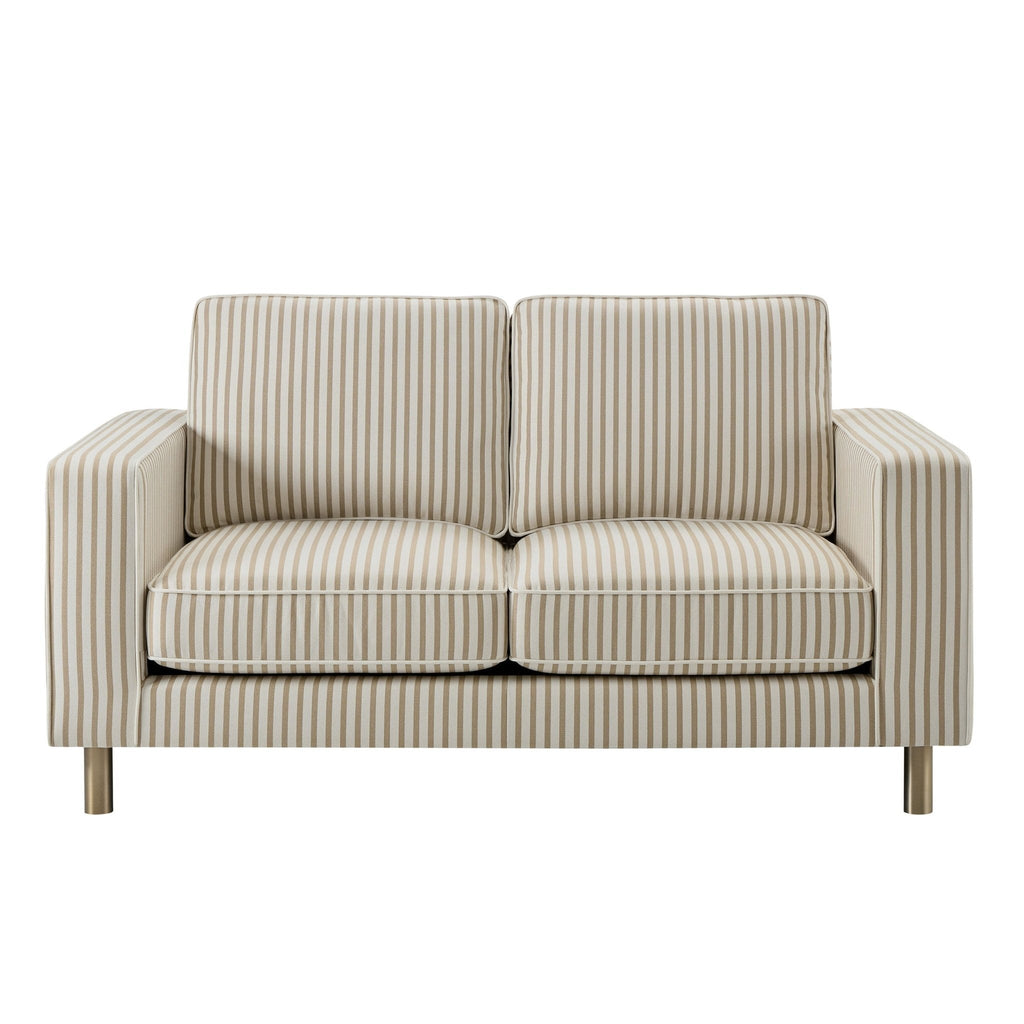 Lover sofa - Sand striped - This lover sofa is made of soft, natural linen-textured fabric.